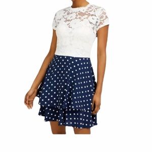 B. Darlin Polka Dot Lace Dress Size 5/6